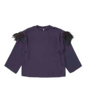 【SALE（三越）】＜ソフィードール/SOFIE D'HOORE＞ フェザーブラウス Bristle ネイビー 【三越・伊勢丹/公式】