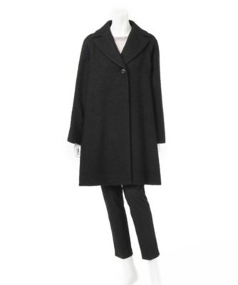 【SALE（三越）】＜ミグジュアリー/Mixury＞ 大衿アルパカコート LM15-CT201b クロ 【三越・伊勢丹/公式】