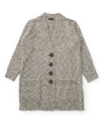 【SALE（三越）】＜ハンド＞ ざっくりロングカーディガン 25801 モスグリーン 【三越・伊勢丹/公式】