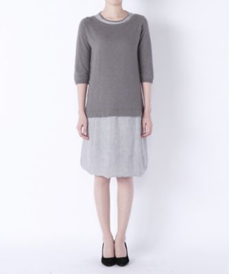 【SALE（三越）】＜ハンド＞ 布帛コンビワンピース 25502 トープ／ライトグ 【三越・伊勢丹/公式】