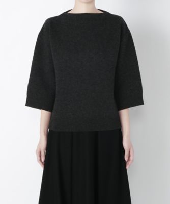 【SALE（三越）】＜ミグジュアリー/Mixury＞ ボートネックニット YW16-KN214 チャコール 【三越・伊勢丹/公式】