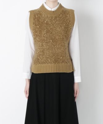 【SALE（三越）】＜ミグジュアリー/Mixury＞ ビッグループベスト YW16-KN215 キャメル 【三越・伊勢丹/公式】