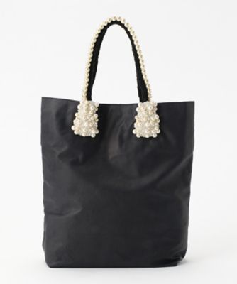 ＜carnet/カルネ＞ パールハンドバッグ CE-1610-160MK 本体:コン／持ち手:クロ／パール部分:シロ 【三越・伊勢丹/公式】