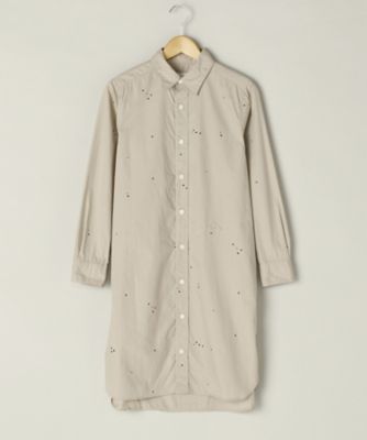 ＜TEEE(ティー)＞ ブロードワッシャーランダムドットプリントロングシャツ(18150473)(スモールサイズ) ベージュ(31) 【三越・伊勢丹/公式】