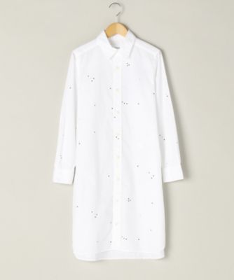 ＜TEEE(ティー)＞ ブロードワッシャーランダムドットプリントロングシャツ(18150473)(スモールサイズ) ホワイト(19) 【三越・伊勢丹/公式】