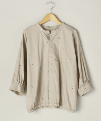 ＜TEEE(ティー)＞ 大きいサイズ ブロードワッシャーランダムドットプリントシャツブルゾン(18150573)(クローバー) ベージュ(31) 【三越・伊勢丹/公式】