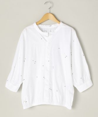 ＜TEEE(ティー)＞ ブロードワッシャーランダムドットプリントシャツブルゾン(18150573)(スモールサイズ) ホワイト(19) 【三越・伊勢丹/公式】