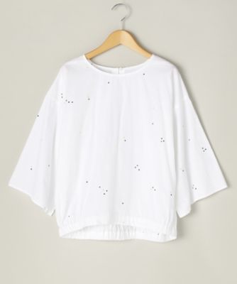 ＜TEEE(ティー)＞ ブロードワッシャーランダムドットプリントブラウス(18150673) ホワイト(19) 【三越・伊勢丹/公式】