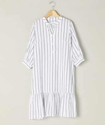 ＜TEEE(ティー)＞ 大きいサイズ ビンテージクロスロングブラウス(18150773)(クローバー) ストライプ(08) 【三越・伊勢丹/公式】