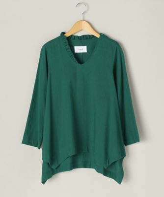 ＜TEEE(ティー)＞ ビンテージクロスアシンメトリーフリルブラウス(18150873) グリーン(70) 【三越・伊勢丹/公式】
