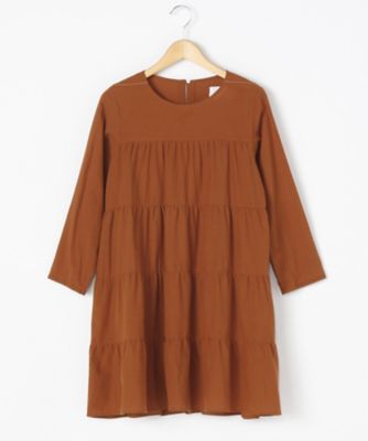 ＜TEEE(ティー)＞ 大きいサイズ ビンテージクロスティアードギャザーロングブラウス(18151073)(クローバー) オレンジ(51) 【三越・伊勢丹/公式】