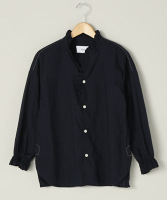 ＜TEEE(ティー)＞ 大きいサイズ キャリコクラシコフリルブラウス(18151473)(クローバー) ネイビー(61) 【三越・伊勢丹/公式】