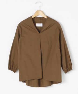 ＜TEEE(ティー)＞ 大きいサイズ タイプライタービンテージフレアブラウス(18151773)(クローバー) ブラウン(30) 【三越・伊勢丹/公式】