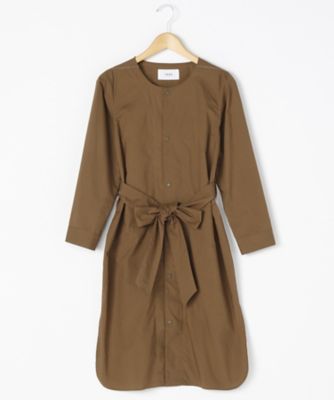 ＜TEEE(ティー)＞ 大きいサイズ タイプライタービンテージリボン付きロングシャツ(18151873)(クローバー) ブラウン(30) 【三越・伊勢丹/公式】