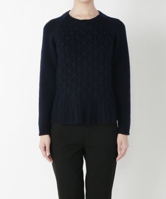 【SALE（三越）】＜メゾン ド ウーマン/MAISON DE WOMAN＞ <MDW>ハンドニットプルオーバー(6F-K1036-M) ネイビー(75) 【三越・伊勢丹/公式】