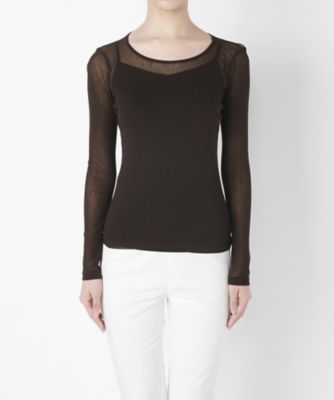 ＜コーザノストラ/Cosa Nostra＞ 綿チュールクルーネック(599994A) ダークブラウン 【三越・伊勢丹/公式】
