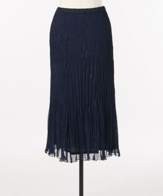 ＜ハナエモリ/HANAE MORI＞ プリーツスカート 2561753-6 ネイビー 【三越・伊勢丹/公式】