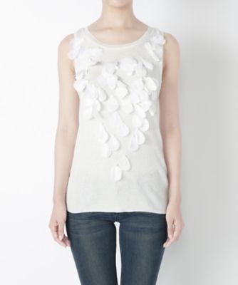 【SALE（三越）】＜MUVEIL/ミュベール＞ 花びら付きリブタンクトップ(MA62KSW007) milk white 【三越・伊勢丹/公式】