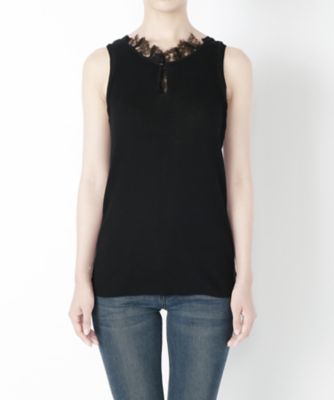 【SALE（三越）】＜MUVEIL/ミュベール＞ レースリブタンクトップ(MA62KSW006) caviar black 【三越・伊勢丹/公式】