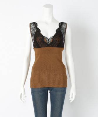 【SALE（三越）】＜MUVEIL/ミュベール＞ ランジェリー風ニットキャミソール(MA62KSW014) brown 【三越・伊勢丹/公式】