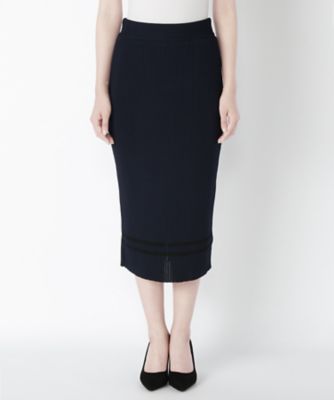 【SALE（三越）】＜MUVEIL/ミュベール＞ リブニットラインスカート(MA62KS002) navy 【三越・伊勢丹/公式】