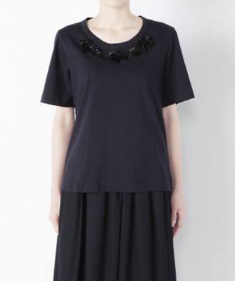 【SALE（三越）】＜MUVEIL/ミュベール＞ 襟ぐりビジューTシャツ(MA62UTS007) navy 【三越・伊勢丹/公式】