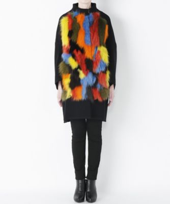 【SALE（三越）】＜MUVEIL/ミュベール＞ パッチワークファードッキングコート(MA63LC001) multi 【三越・伊勢丹/公式】