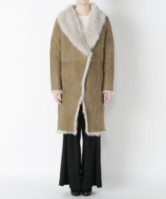 【SALE（三越）】＜レキサミ/REKISAMI＞ 羊革ロングコート(RK-68436) Gray 【三越・伊勢丹/公式】