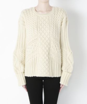 【SALE（三越）】＜ミュラーオブヨシオクボ/muller of yoshiokubo＞ ケーブルニットトップ(MLF16802) アイボリー 【三越・伊勢丹/公式】