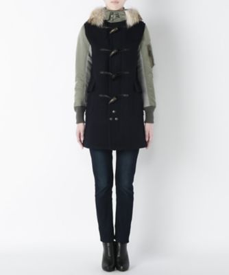 【SALE（三越）】＜サイ/Scye＞ ウールカシミヤメルトンx異素材切り替えダッフルコート(5216-73997) darknavy 【三越・伊勢丹/公式】