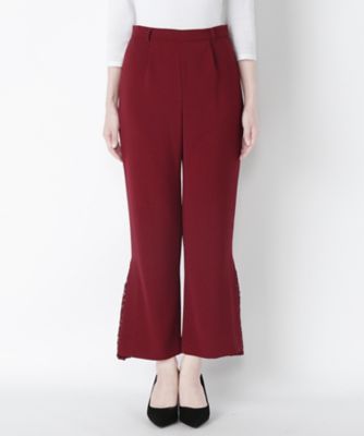 【SALE（三越）】＜COLORIS BY MURRAL＞ サイドスリットパンツ(MUI-07) ボルドー 【三越・伊勢丹/公式】