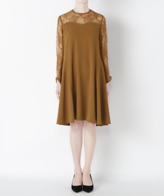 【SALE（三越）】＜レキサミ/REKISAMI＞ 別注レース切替ドレス(RO-69325) camel 【三越・伊勢丹/公式】