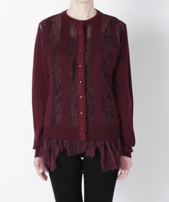 【SALE（三越）】＜レキサミ/REKISAMI＞ 別注レースボタンカーディガン(RC-65317) red 【三越・伊勢丹/公式】