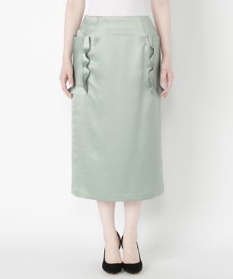 【SALE（三越）】＜PONTI＞ SATIN VINTAGE LAYERED SKIRT(PO1A036) SMOKY MINT 【三越・伊勢丹/公式】