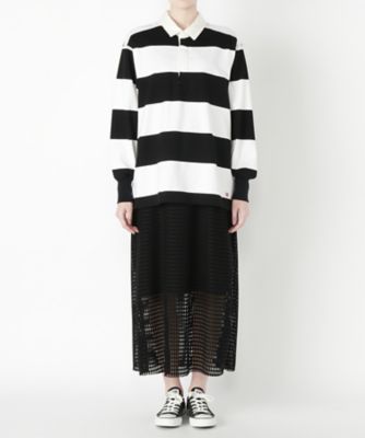 【SALE（三越）】＜Americana/アメリカーナ＞ 別注ラガー2WAYワンピース(ASO-209 IS) ホワイトxブラックボーダー 【三越・伊勢丹/公式】