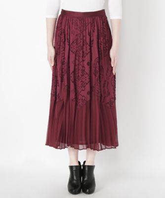 ＜レキサミ/REKISAMI＞ プリーツスカート(RS-17066A) Red 【三越・伊勢丹/公式】