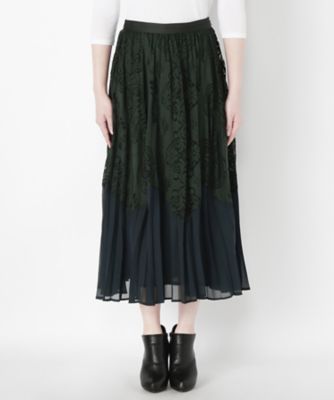 ＜レキサミ/REKISAMI＞ プリーツスカート(RS-17066A) Green 【三越・伊勢丹/公式】