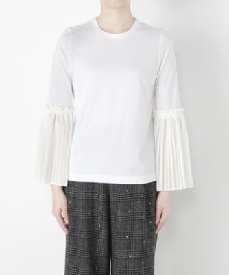 ＜MUVEIL/ミュベール＞ プリーツスリーブプルオーバー(MA73UTS006) white 【三越・伊勢丹/公式】