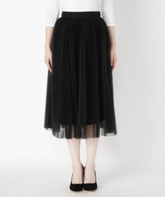 ＜MUVEIL/ミュベール＞ チュールプリーツスカート(MW73FS003) black 【三越・伊勢丹/公式】