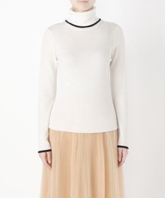＜MUVEIL/ミュベール＞ ラインリブタートル(MW73KSW011) off white 【三越・伊勢丹/公式】