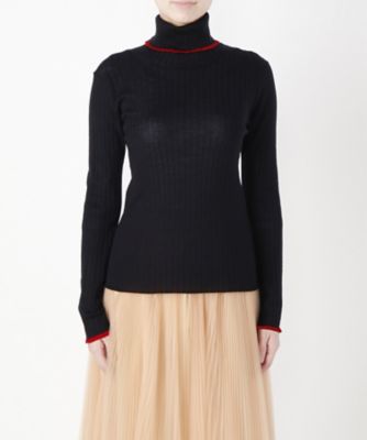 ＜MUVEIL/ミュベール＞ ラインリブタートル(MW73KSW011) navy 【三越・伊勢丹/公式】