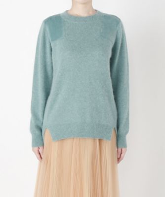 ＜MUVEIL/ミュベール＞ 肩パッチ付きアンゴラニット(MW73KSW007) mintgreen 【三越・伊勢丹/公式】