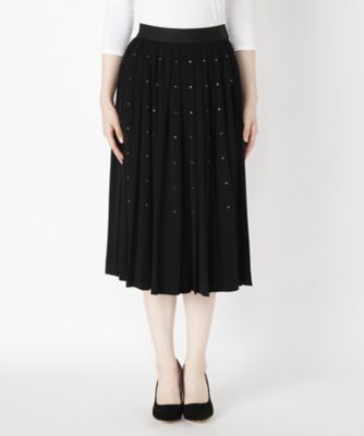 ＜MUVEIL/ミュベール＞ ホットフィット付プリーツスカート(MW73FS005) black 【三越・伊勢丹/公式】