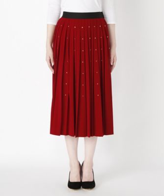 ＜MUVEIL/ミュベール＞ ホットフィット付プリーツスカート(MW73FS005) bordeaux 【三越・伊勢丹/公式】