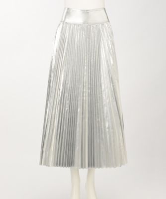 ＜MINEDENIM＞ Denim Foil Print Pleats SK L(1709-2003) 71SLV 【三越・伊勢丹/公式】