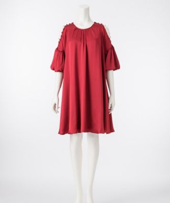 ＜AULA＞ SATIN DRES(3173-03080) 【三越・伊勢丹/公式】