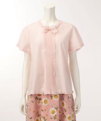 ＜ピンクハウス＞ x<ももいろクローバーZ> コットンキャンブリック半袖ブラウス(A2176FB347) ピンク 【三越・伊勢丹/公式】