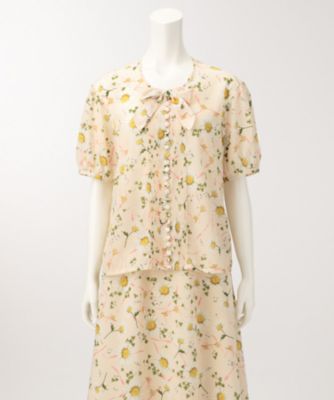 ＜ピンクハウス＞ x<ももいろクローバーZ> ソング オブ クローバープリントブラウス(A2176FB352) アイボリー 【三越・伊勢丹/公式】