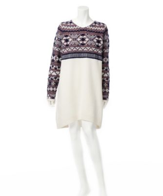 【SALE（三越）】＜Coohem/コーヘン＞ FANCY FAIR ISLE プルオーバー(L)(153-013) ホワイト 【三越・伊勢丹/公式】