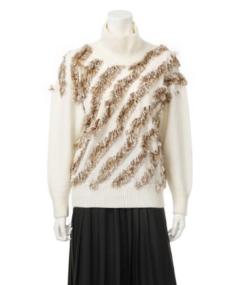 【SALE（三越）】＜ミュラーオブヨシオクボ/muller of yoshiokubo＞ Feather Sweater(MLF15814) ベージュ 【三越・伊勢丹/公式】